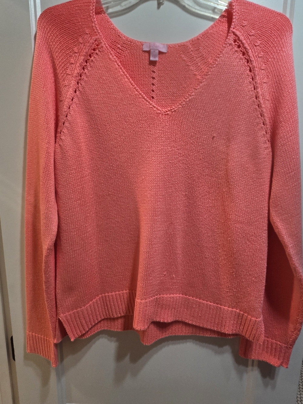 Lilly Pulitzer Coral Pink V-Neck Sweater XL